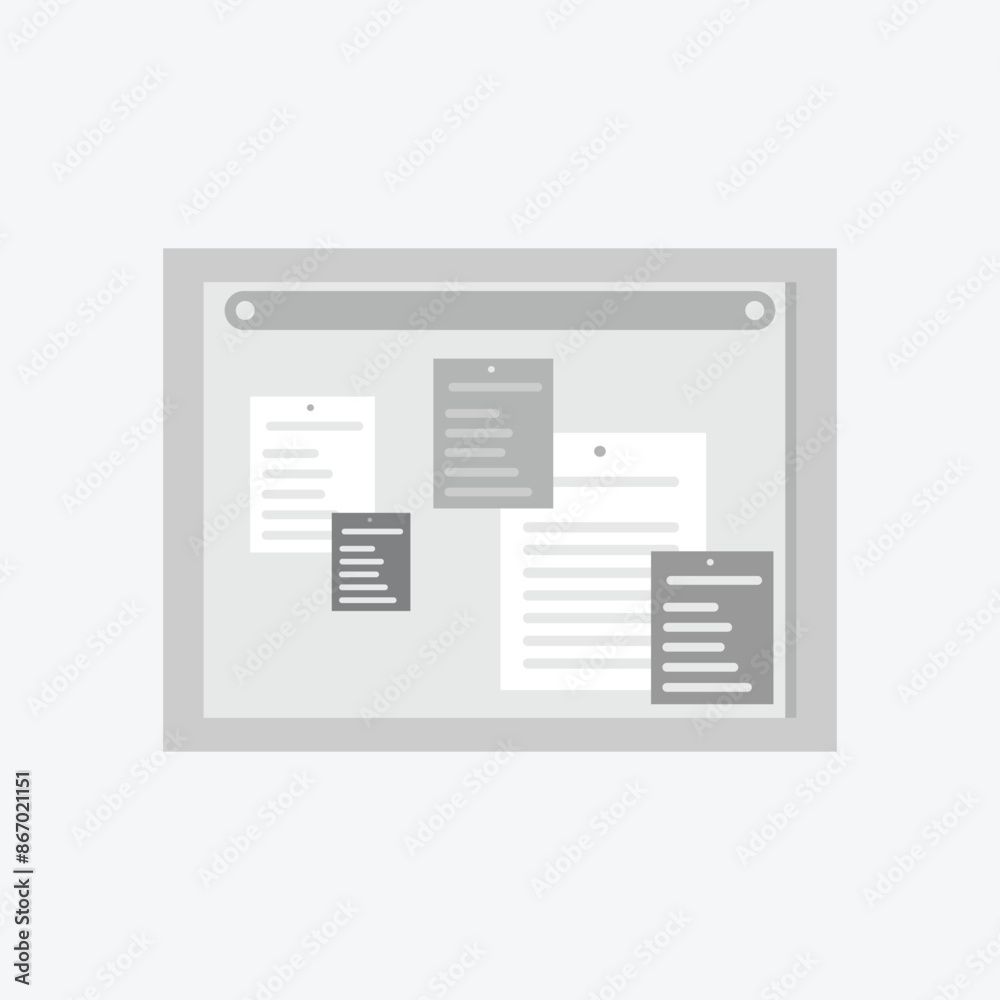 Fototapete web page template icon in flat style for web design isolated on grey background. illustration of not