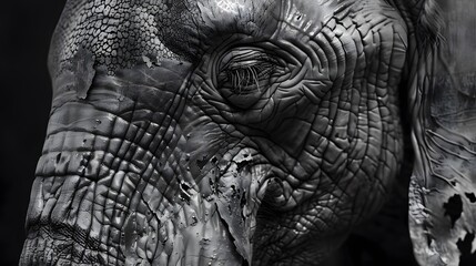 The skin texture of an old elephant. 