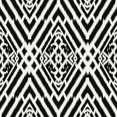 Illustration of black and white Ethnic seamless pattern.