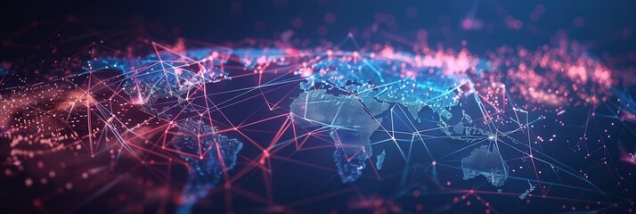 A minimalist illustration of a world map with highlighted travel routes, perfect for travel agencies and global booking services. Generative AI