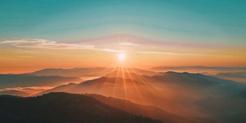 Sunrise Over Misty Mountains