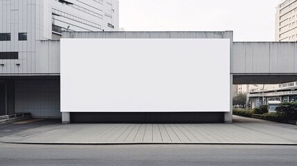 Fototapeta premium Empty billboard ready for advertisement on a building.