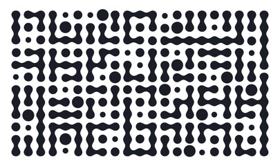Metaball shapes pattern. Modern metaball graphic design, connected liquid molecule figures flat vector background illustration. Abstract metaball shapes backdrop