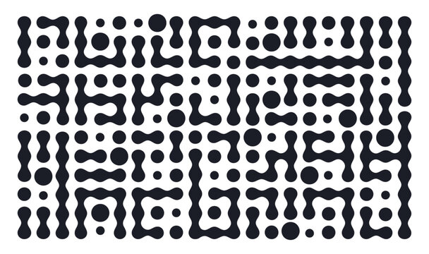 Metaball shapes pattern. Modern metaball graphic design, connected liquid molecule figures flat vector background illustration. Abstract metaball shapes backdrop