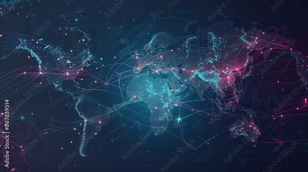 Aufkleber a simple, symbolic image featuring a world map with highlighted routes for global travel. ideal for 