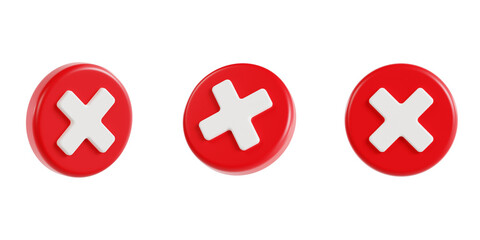 3d Denied, protection and security 3d icon set, transparent background