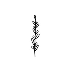 Hand drawn flowers and plants. Monochrome vector illustrations in sketch style.
