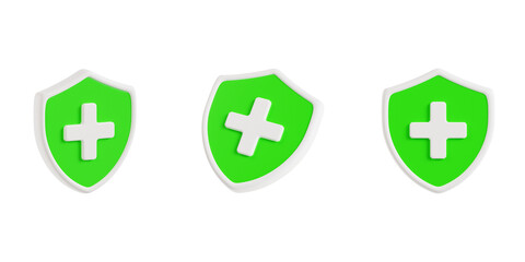 3d Insecure, protection and security 3d icon set, transparent background
