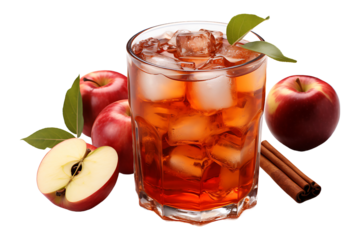 Fresh Apple cider Isolated on transparent background