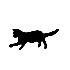 Cat Silhouettes Vector Illustration, perfect for Halloween, cat lovers. Features various cat poses. Ideal for pet, animal, feline, domestic, house cat themes