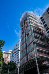Fototapeta premium Real estate developments under construction causing a chaotic view and urban disorder in the city of Sao Paulo, Brazil