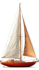 Classic Elegant Boat Icon on a White Background with Copy Space