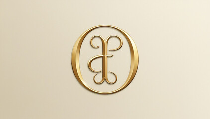 Monogram emblem in the form of gold letters,