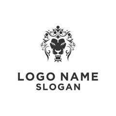luxury black lion head logo
