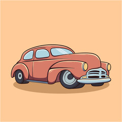 cartoon car vintage