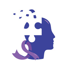 puzzle of human head from jigsaw alzheimer
