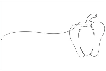 Capsicum continuous one line art drawing of vector illustration
