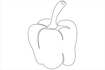 Capsicum continuous one line art drawing of vector illustration
