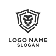 technology black lion head logo