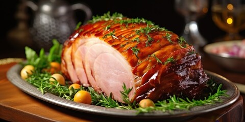 Glazed Ham with Rosemary and Apricots