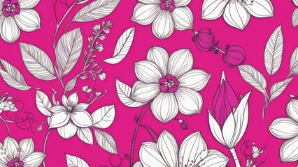 Doodle Flowers Theme Floral Nature Design Fashion and Packaging Generative AI