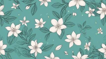 Doodle Flowers Theme Floral Nature Design Fashion and Packaging Generative AI
