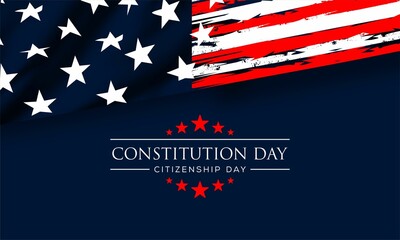 Constitution Day in United States. Holiday, celebrate annual in September 17. Citizenship Day. American Day. We the People. Poster, card, banner, background. Vector