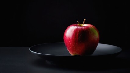 Simplicity in Still Life, A Lone Apple on Plate