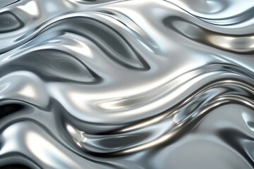 Silver abstract background with wavy pattern created with generative ai