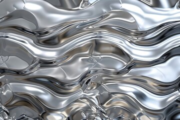 Silver abstract background with wavy pattern created with generative ai