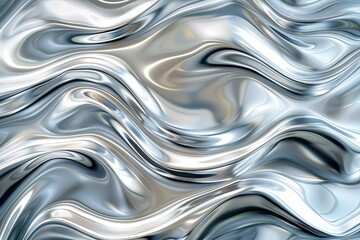 Silver abstract background with wavy pattern created with generative ai