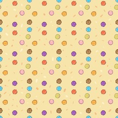 Colorful cookie seamless pattern