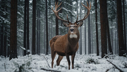 deer in snow
