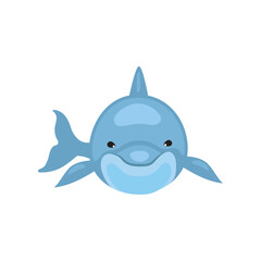 cute dolphin front view oceanic animal © Gstudio