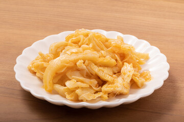 蒸し鶏とキュウリ　穂先メンマ和え