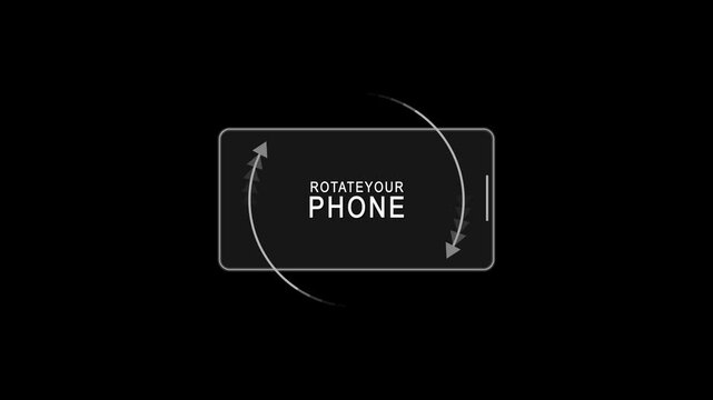 Please Rotate Your Phone. Turn you Smartphone and rotate device screen, Phone flip sign, Phone Rotation animation. Turn you Smartphone rotate device screen, rotate phone screen social media