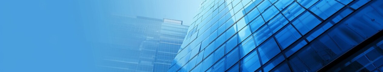 Blue Gradient Flattened Commercial Technology Landmark Buildings Background, Intercity Skyline, High-Tech Concept, Internet Network Connections, Social Media Marketing, Collaboration, Communication, D