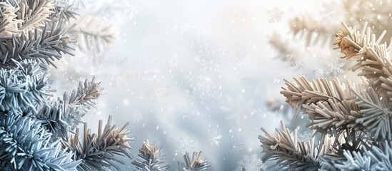 Symbolic Frost Patterns on Frozen Window: A Festive Holiday Background
