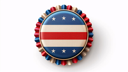 Obraz premium Classic vector badge with national colors and independence theme, isolated on white