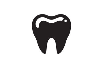 Teeth silhouette vector with white background