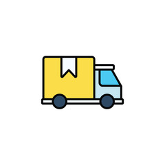 Delivery Truck icon design with white background stock illustration