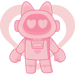 Pastel Pink Cat Robot