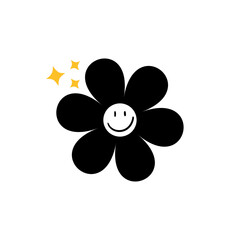 Black Smily Flower