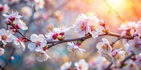 Beautiful apricot blossom in full bloom during spring season, apricot, blossom, spring, nature, flowers, pink, petals, blooming