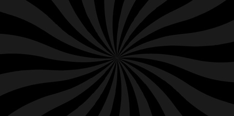 Vector Abstract black and gray sun rays sunburst backdrop background. seamless retro vintage burst sunrise sunbeam element spiral striped illustration sunray template wallpaper design