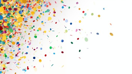 Colorful Confetti Celebration Explosion on White Background