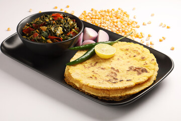 sarso ka saag and makkai ki roti or mustard leaves curry with maize roti
