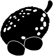 asian illustration fruit silhouette jackfruit logo durian icon food outline indonesia green fruits nature dessert tropical yellow asia agriculture shape garden natural tree for vector graphic