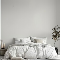 bed in front of empty wall