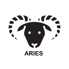 Zodiac signs. Astrological symbol, the constellation Aries. Twelve astrological avatars. Editable and color-changeable.